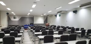 An Empty Tables and Chairs Inside the Classroom
